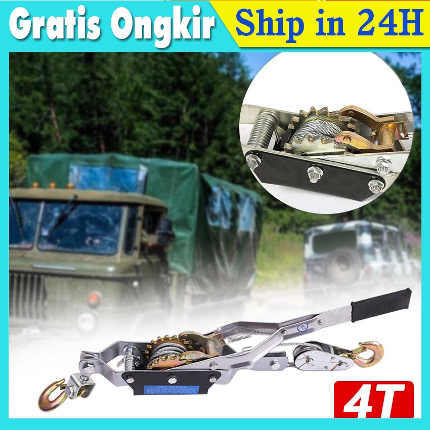 Hand Puller Rachet Tracker Hand Takel 4 TON /Katrol Sling/Hand Winch Offroad / Hoist Takel/ Trek Sli