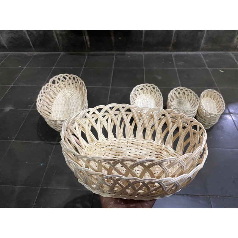 

[Size XL] Keranjang Buah Rotan | Kiring Rotan Oval Ukuran XL (22x14cm)
