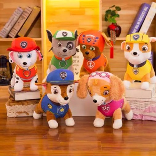 Boneka Dogie Patroli Bahan Plush Tinggi 30cm