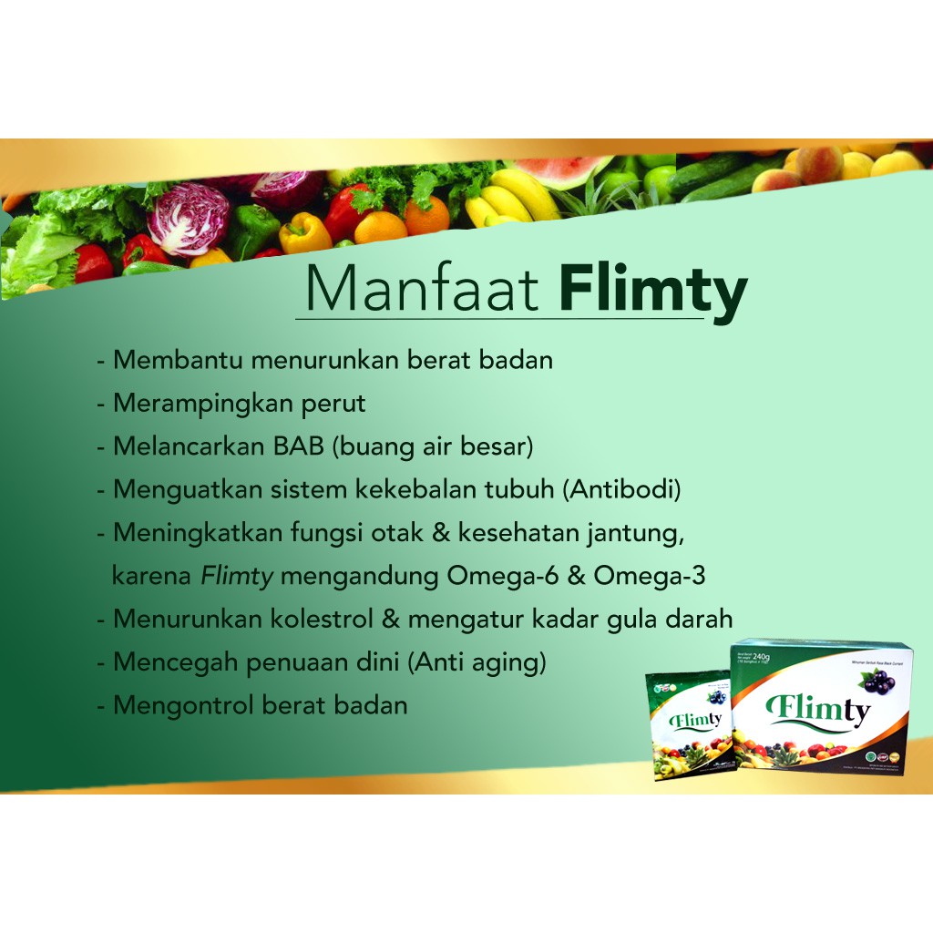 Flimty Diet Pelangsing herbal Original BPOM 16 Sachet 1 box Diet Detox Herbal Teh Alami