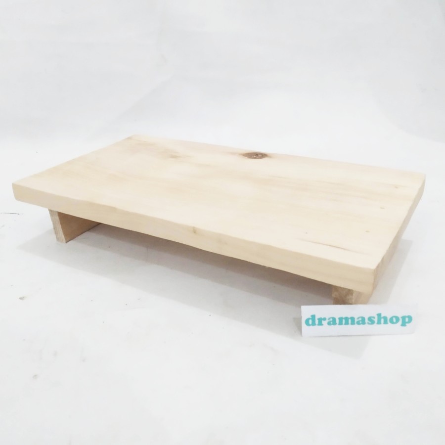 Talenan alas piring wadah makanan sushi Kayu kecil berkaki bisa utk foto makanan