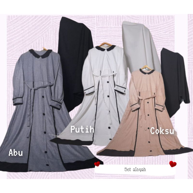 Set gamis syar'i// katun madinah//grosir gamis syar'i murah