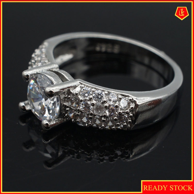 [Ready Stock]High-End Platinum  Ring Trendy Fashion