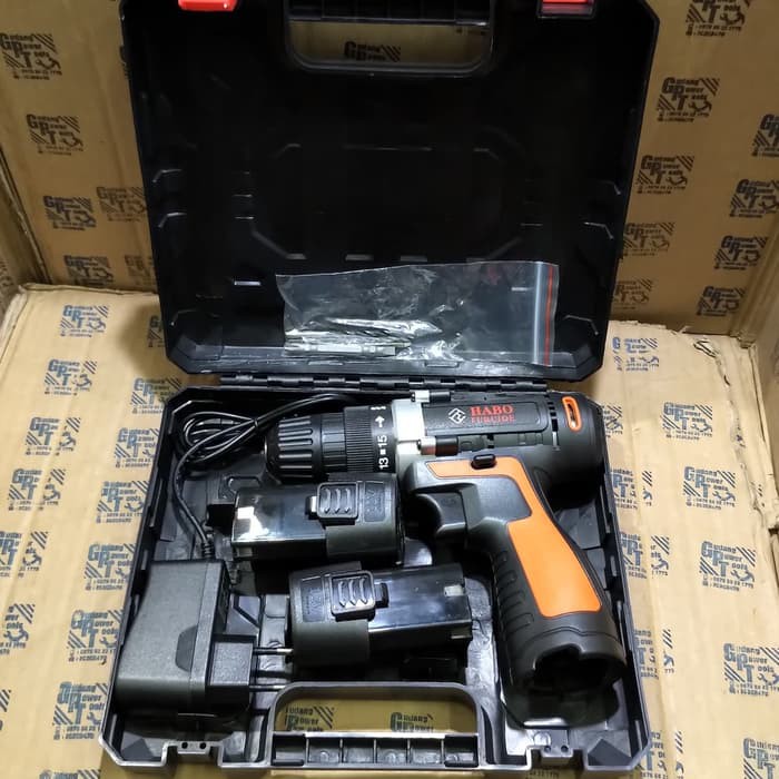 Promo Mesin Bor Baterai Cordless Drill Bor Charger Cas 2 Baterai Murah Berkualitas