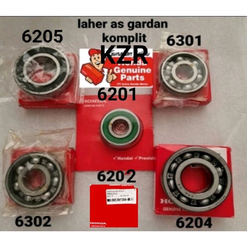 PAKET TRANSMISI KZR K59 AHM 100% BEARING 6201 6202 6302 6301 6204 6205  PAKET BEARING KOMPLIT
