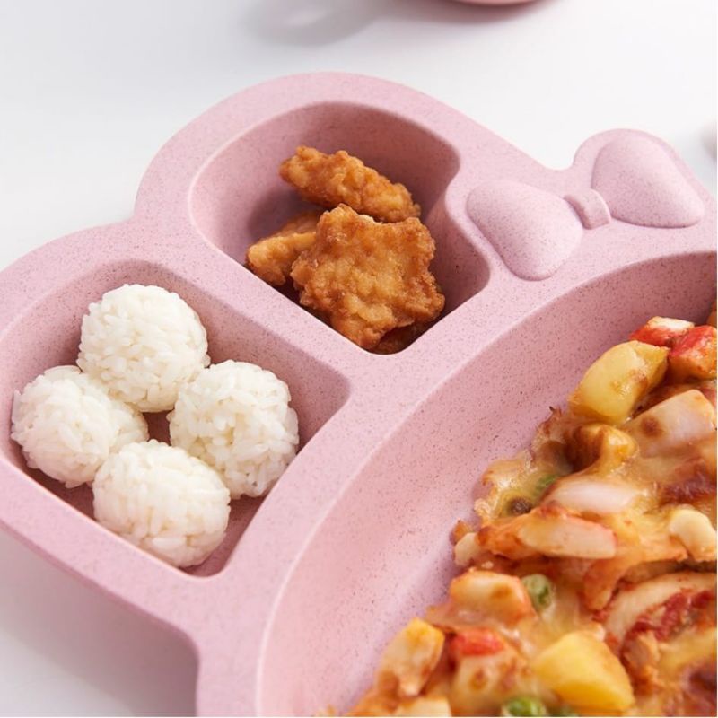 TAMHS Piring makan Rabbit plate 1set sendok garpu