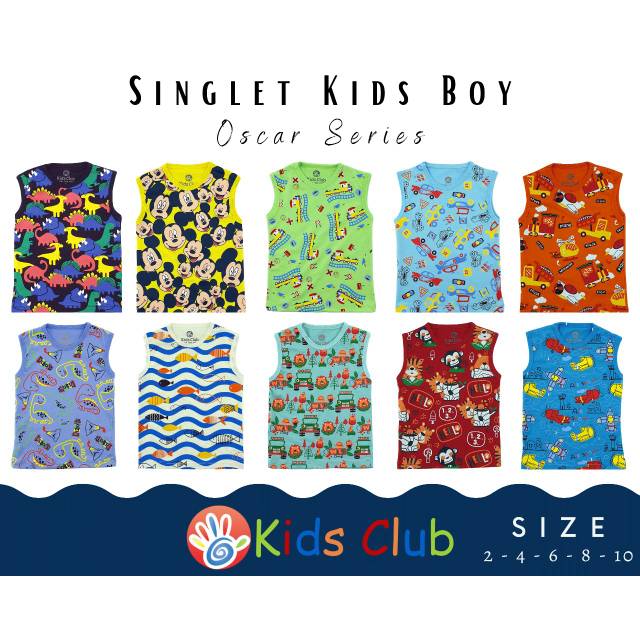 Kaos Singlet Kids Boy No. 2-4-6-8-10 (2-8th)