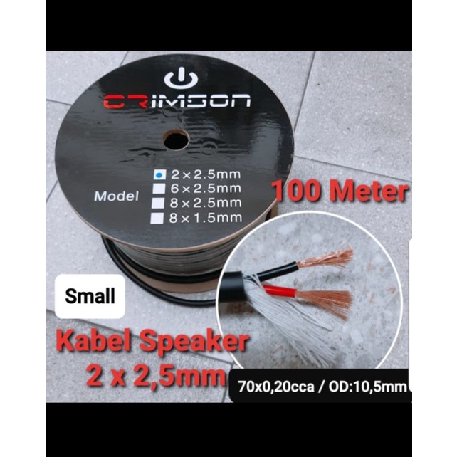 kabel speaker crimson 2x2.5mm 2 x 2.5 100m 1 roll gampang disolder