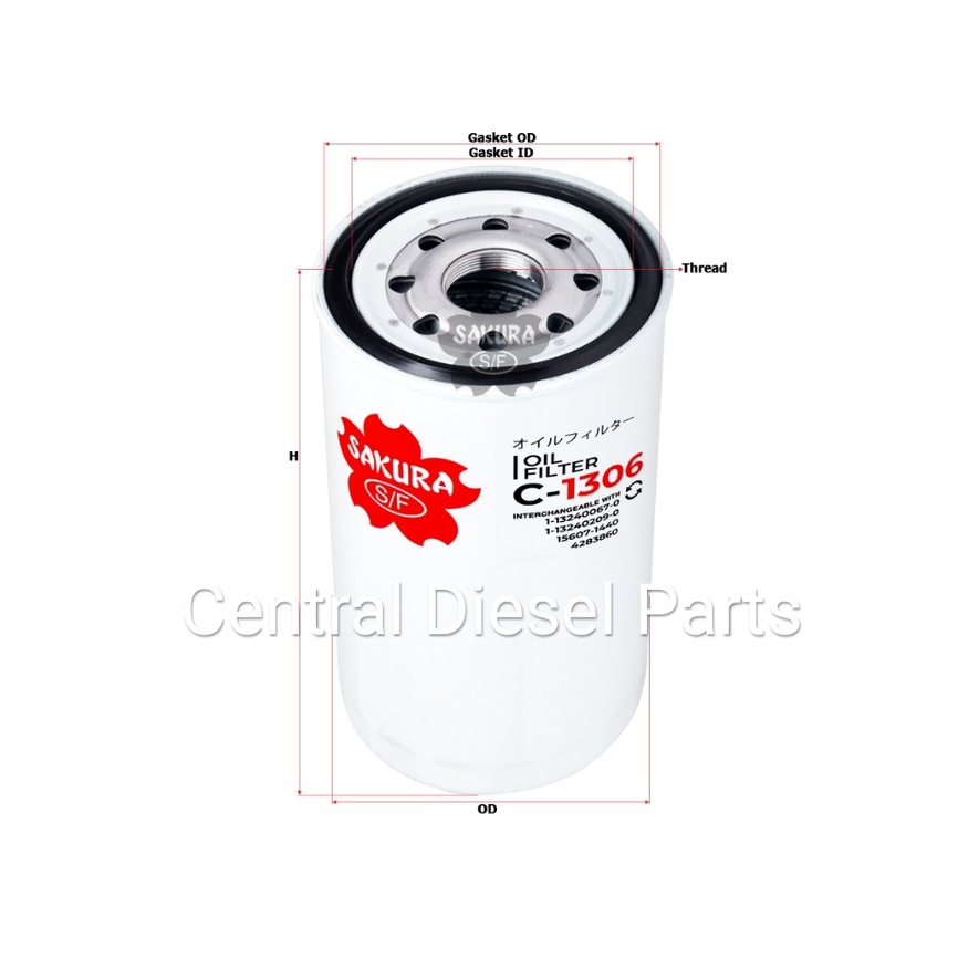 Oil Filter Oli 4283860  EM100 15607-1440 C-1306 C1306 Sakura