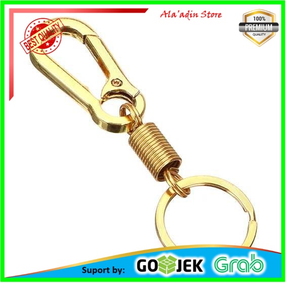 Cuci Gudang Quickrelease Carabiner with Keychain Per Spring - Gold