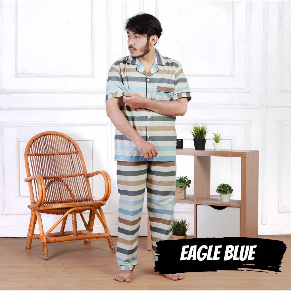 PIYAMA PRIA POLOS &amp; MOTIF / KOTAK SALUR GARIS / KATUN BAJU TIDUR LAKI LAKI / COWO MAN PAJAMAS RUMAH