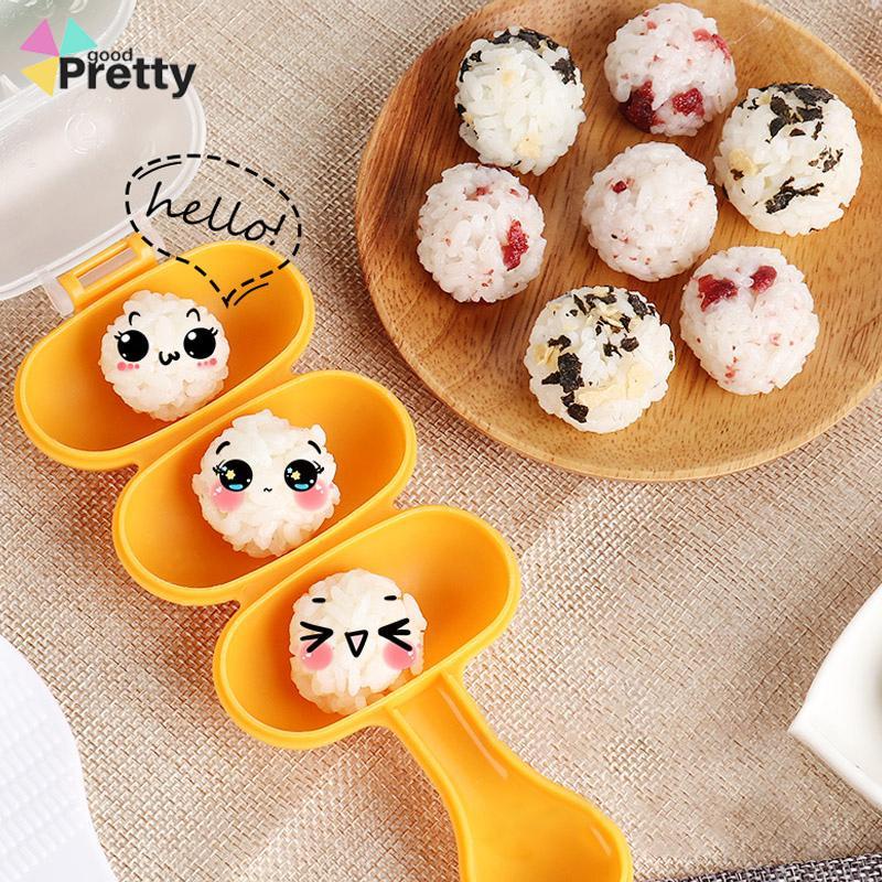 Rice Ball Mold Cetakan Nasi Onigiri Sushi Bentuk Bulat Dengan Sendok  Plastic Non-Stick Rice Roll Untuk Dapur