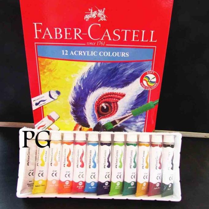 

TERBARUU!! FABER CASTELL CAT AKRILIK / CAT LUKIS 12 WARNA / ACRYLICS PROMO