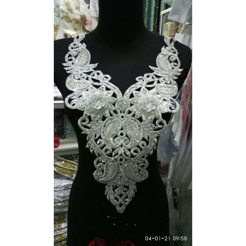 Choker Bordir Payet Aksesoris Kerah Dada