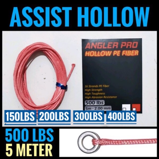 Benang Assist 100lbs-500lbs Kevlar Hollow Line
