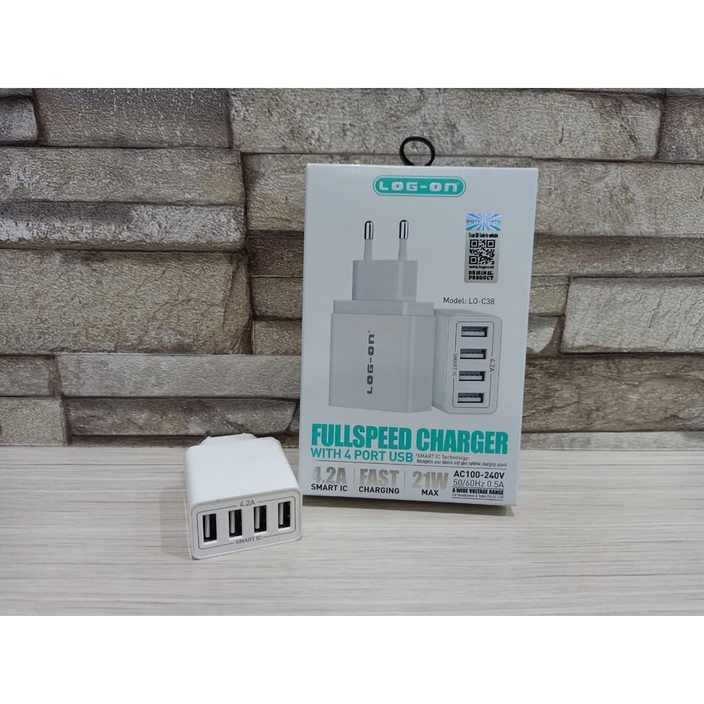 Adaptor Charger Log On LO-C40 4 Port USB 4.4A Fast /adaptor 6 Port USB 7A LO-C60 /4 USB 4.2A LO-C38