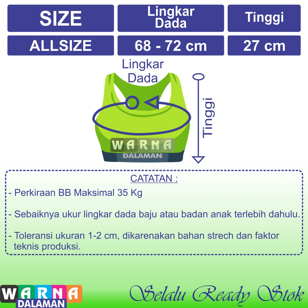 6 Pcs Miniset Anak Perempuan Bra Remaja SD SMP Pakaian Dalam Tengtop Trend ALLSIZE | PROMO WARNA DALAMAN