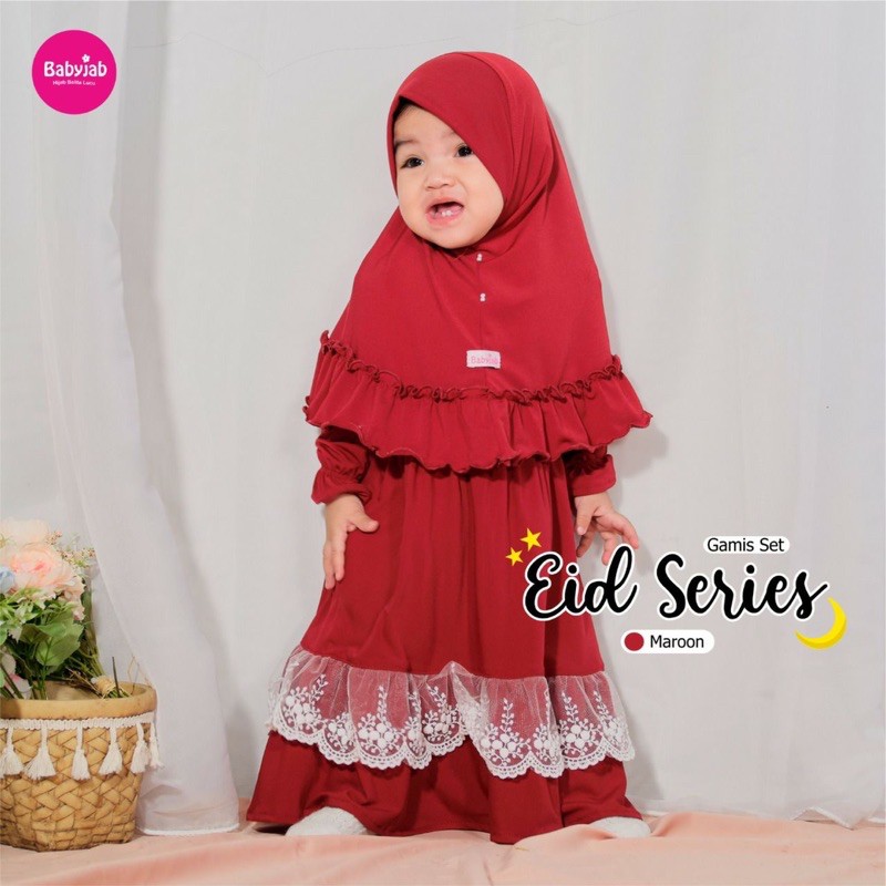 Babyjab Gamis Set Eid Series Anak Bayi - Baby Jab Setelan Jilbab Anak Perempuan 1 2 4 5 6 Tahun