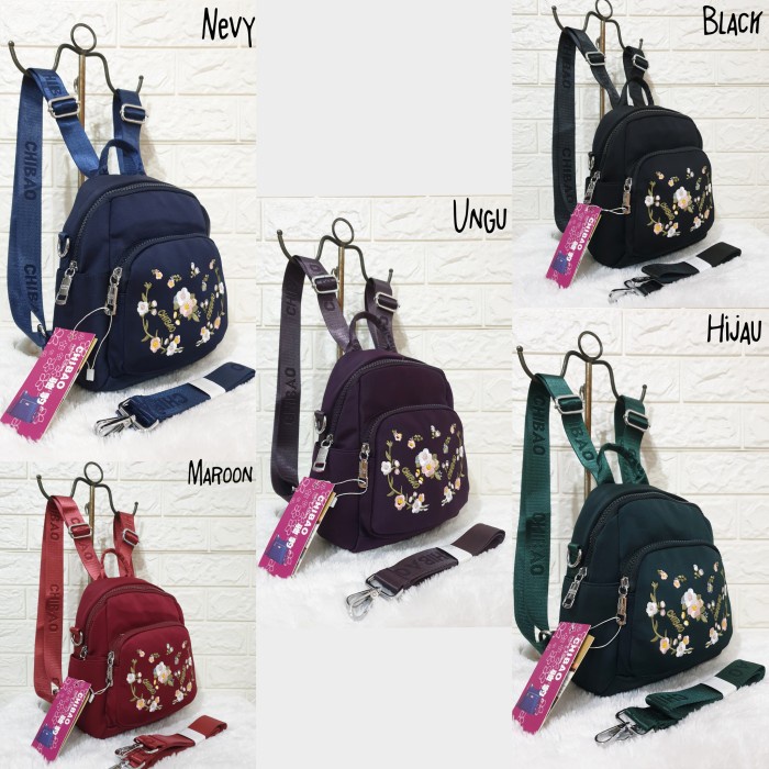 PROMO TAS ORI CHIBAO BORDIR BUNGA 3IN1 SHOULDER RANSEL JINJING