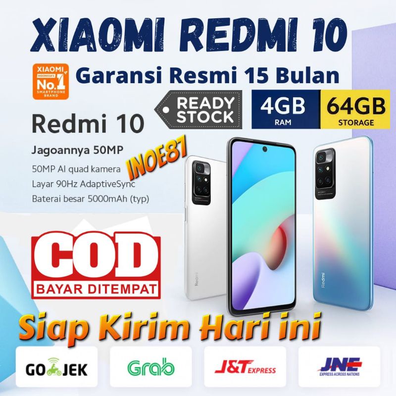 Redmi 10 4/64 Gb Helio G88 50MP Camera Garansi Resmi Xiaomi-1