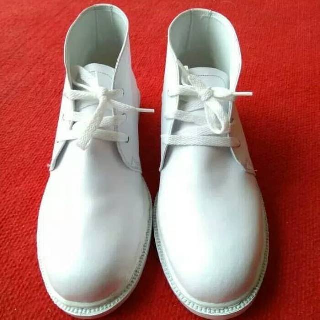 Sepatu PDH PDU Putih - Sepatu PDH Paskibra Lurah Kepala Desa