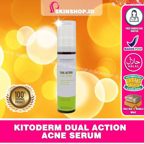 Kitoderm Dual Action Acne SERUM 10ml Original / Serum Jerawat Fungsi 2 in 1 BPOM Aman