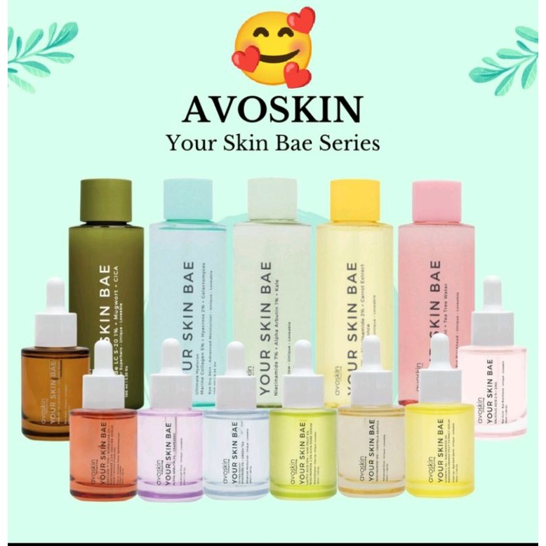 AVOSKIN Your Skin Bae Niacinamide Hyacross Marine Collagen Salicylic Acid Lactic Azeclair Serum vitamin c mugwort alpha arbutin Toner Hydrating Treatment Essence HTE Sublime Facial Cleanser YSB Mugwort + Cica