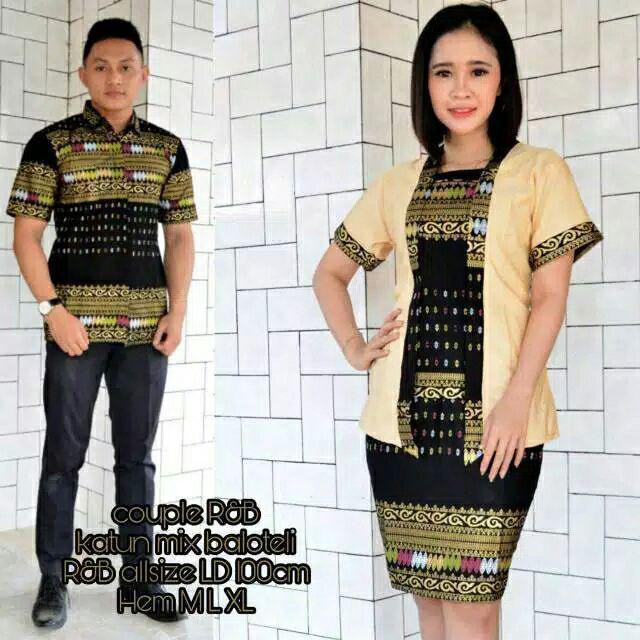 BATIK COUPLE RNB KEBAYA PENDEK ROK SPAN PENDEK ANJANI GOLD