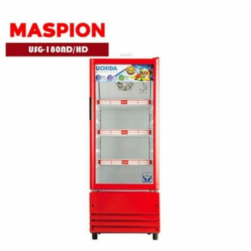 Showcase Maspion USG-180 ND | Kulkas display kaca minuman USG-180ND
