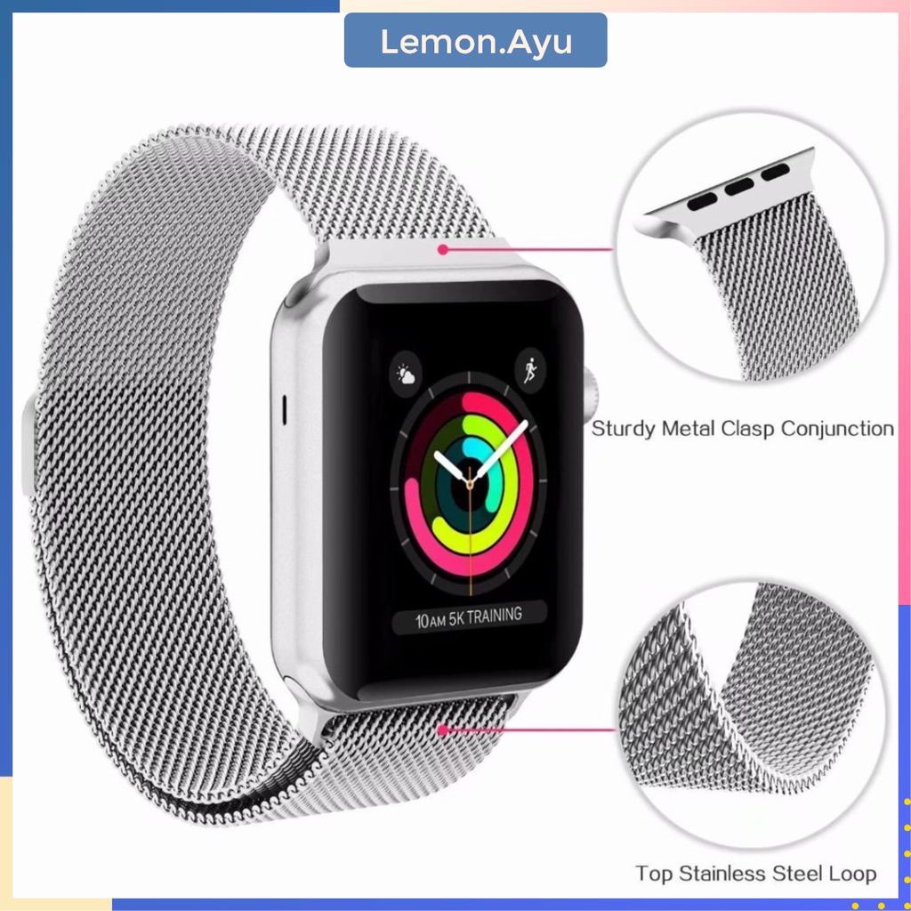 Tali Jam Strap iWatch Series 7 5 4 3 2 1 6 SE Stainless Steel Milanese Loop Apple Watch 7 Band 41mm 45mm 42mm 38mm 40mm 44mm