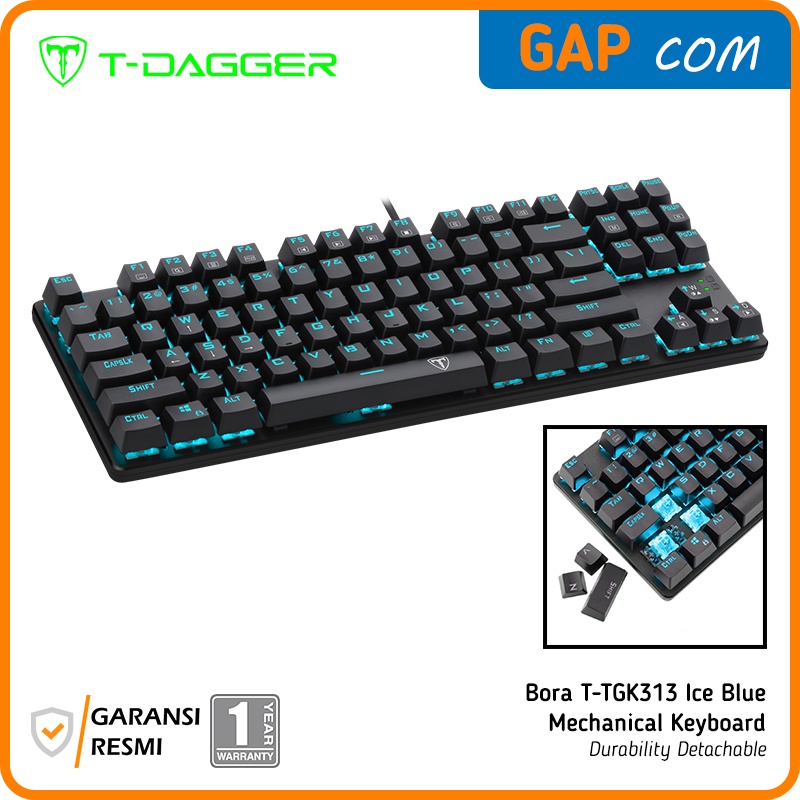 KEYBOARD GAMING MECHANICAL T-DAGGER Bora T-TGK313 ICE BLUE