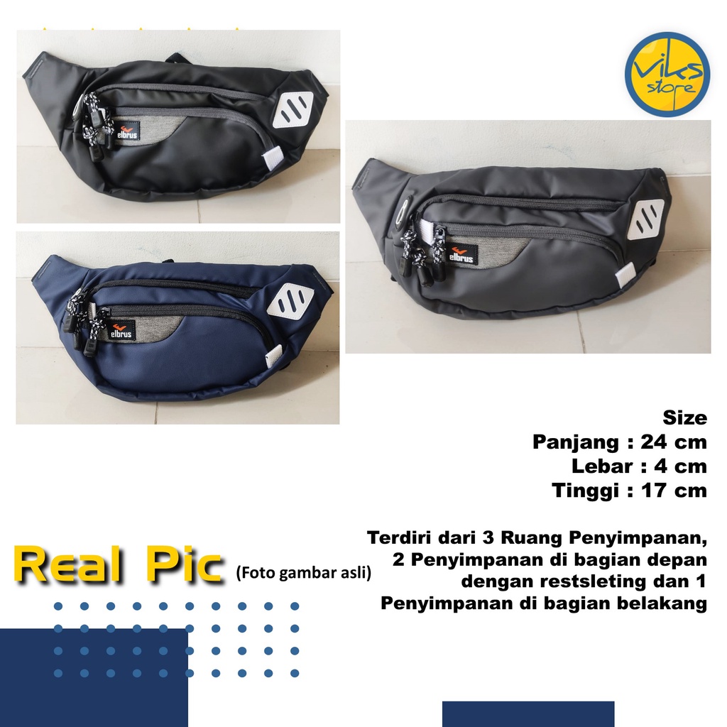 Tas Selempang Pria Cowok Elbrus Original Terbaru 2022 Waist Bag Sling Bag Slempang tas Pinggang Bahu