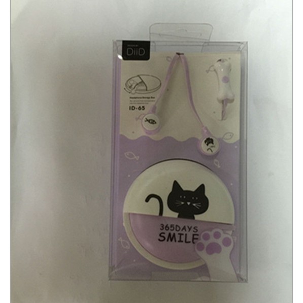 [ID-65] Headset Earphone Karakter CAT / KUCING Lucu / Set Wadah Earphone Headset Motif Kartun Kucing