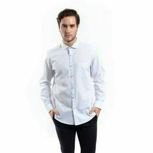 MANLY KEMEJA L/S SLIM FIT PUTIH ORIGINAL.