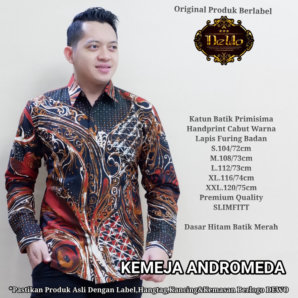 ANDROMEDA DEWO BATIKSOLOAMANAH KEMEJA BAJU BATIK PRIA SOLO LENGAN PANJANG PENDEK LAPIS FURING ATASAN BATIK PREMIUM MODERN KATUN HALUS NITISARA DAMAR MAHIDARA ANDROMEDA BAYUAJI JANARDANA BUWANA BANGAU ANTASENA NAWASENA ADIKARNA BAGAWANTA ARJUNA YUDHISTIRA