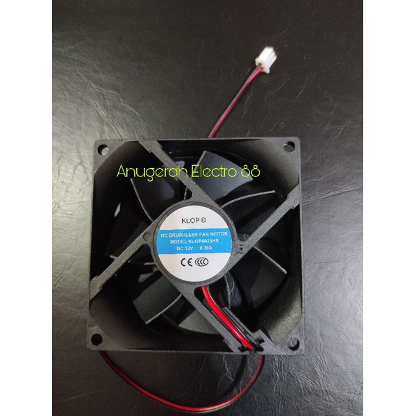 Fan DC Kipas 12V Klop Plus Socket Ukuran 4cm 6cm 8cm 9cm 12cm