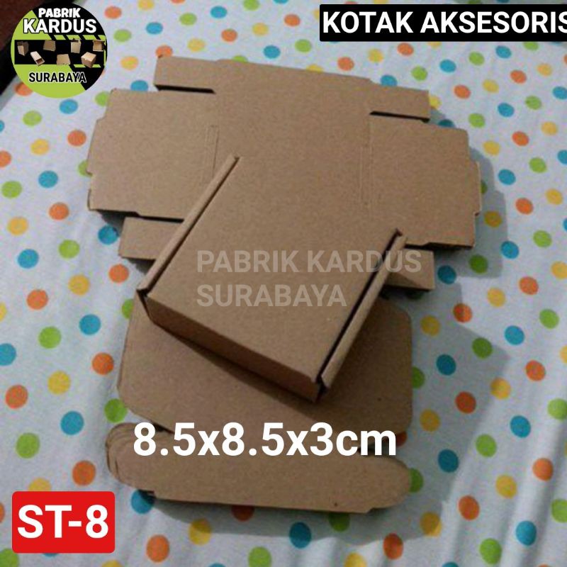 

KOTAK AKSESORIS ST-8 KARDUS COKLAT POLOS ST8 KADO GIFT BOX DUS PACKING