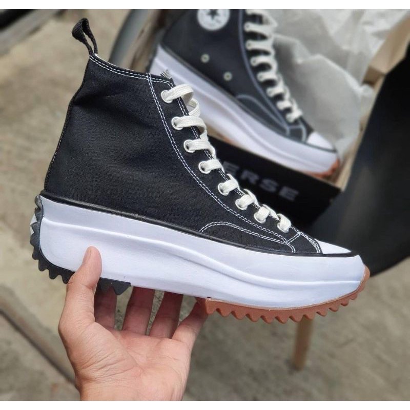 Sepatu Conver5e Run Star Hike High Sneakers Wedges Wanita