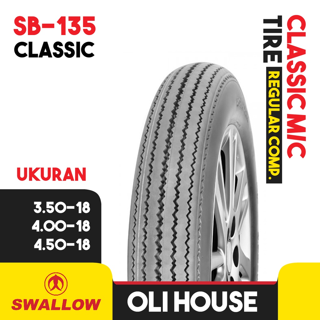 BAN LUAR MOTOR SWALLOW SB-135 CLASSIC RING 18 TUBETYPE UKURAN 350 400 450 JAPSTYLE