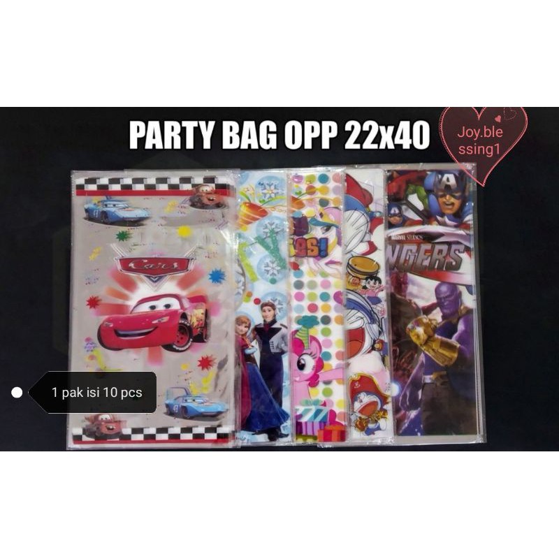 (1 pak 10 pcs) PLASTIK OPP 20 x 40 cm  animal kuromi sanriounicorn astronot frozen cars racing ULANG