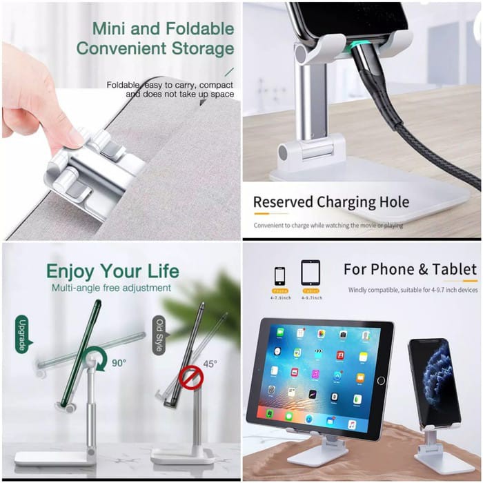 (NC) Phone Holder Folding Stand Hp dan Tablet di Meja