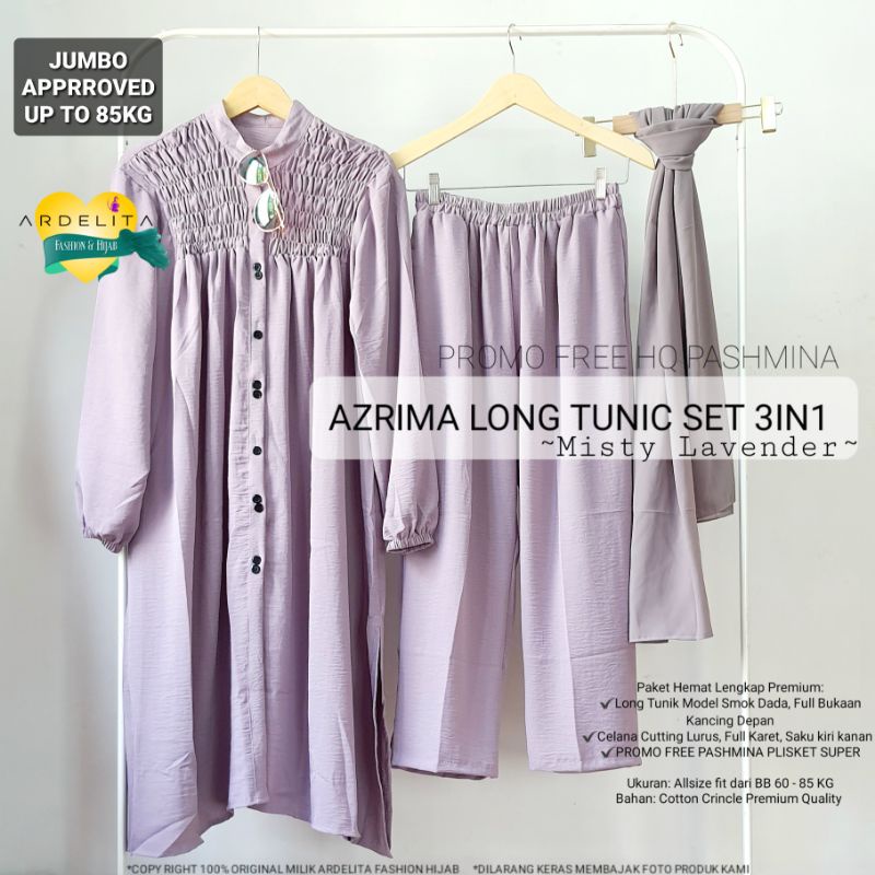 NEW ORI SETCEL AZRIMA BISA JUMBO/BAJU OOTD PAKET HEMAT LENGKAP/SETELAN LD 120 CM/SETELAN BAJU WANITA JUMBO