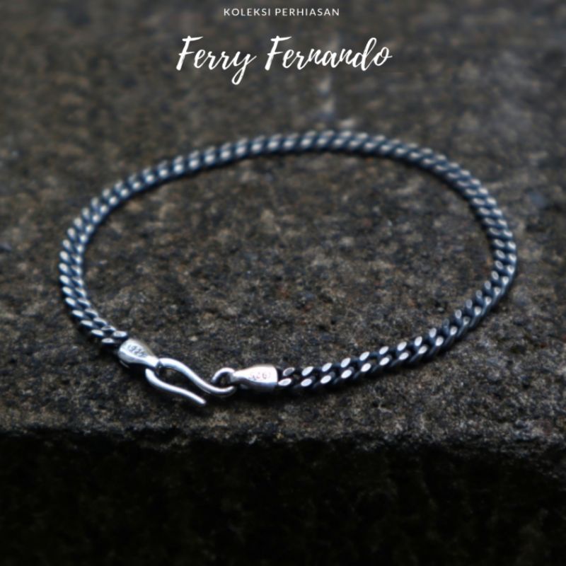 Gelang Pria Rantai Perak Asli 925 Gt.09