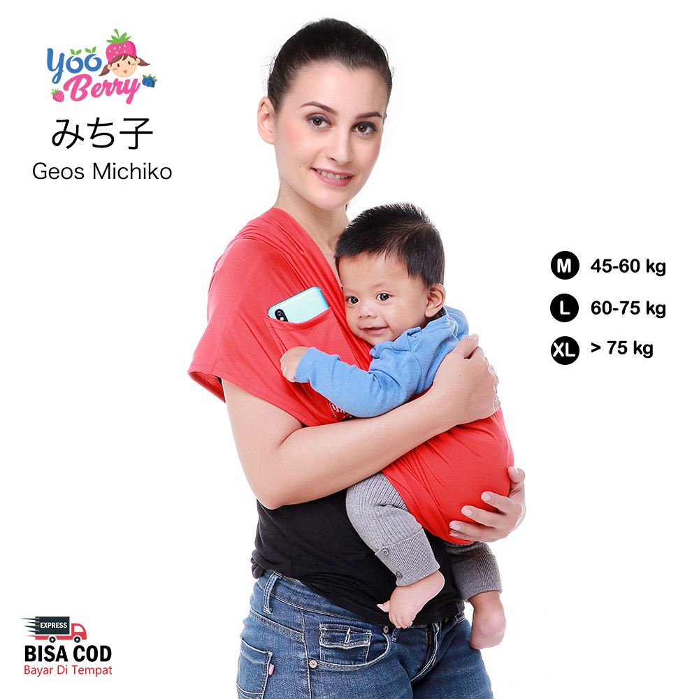 YooBerry Michiko Geos Gendongan Bayi Samping Baby Sling 0-3 Tahun Berry Mart