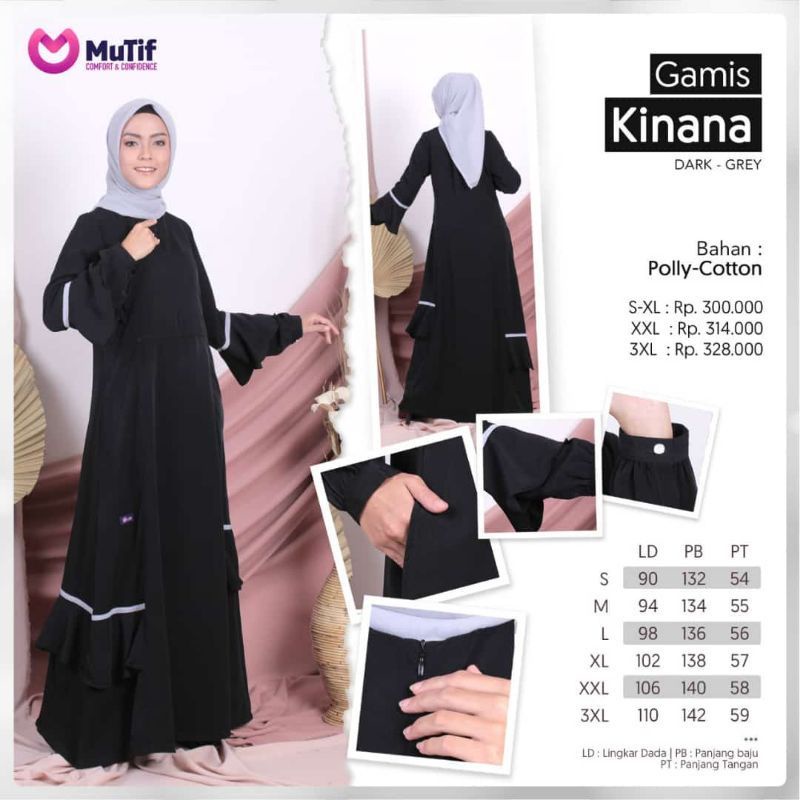 KINANA DARK GREY | DISKON GAMIS MUTIF TERBARU