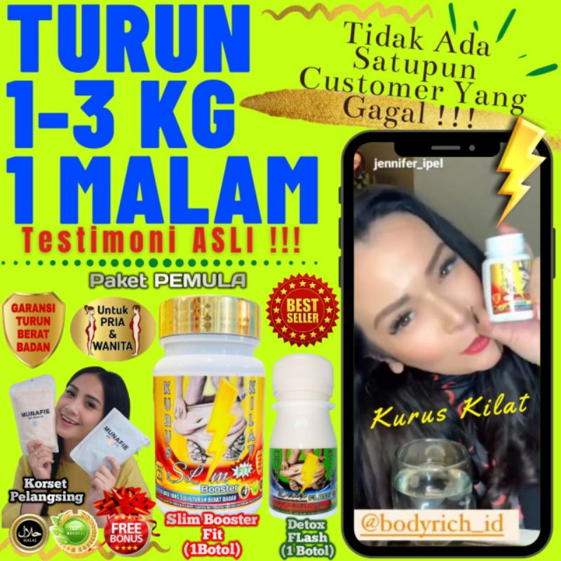 KURUS KILAT PAKET PEMULA Pelangsing Obat Diet Herbal Ampuh Penurun Berat Badan No Herballife Korset