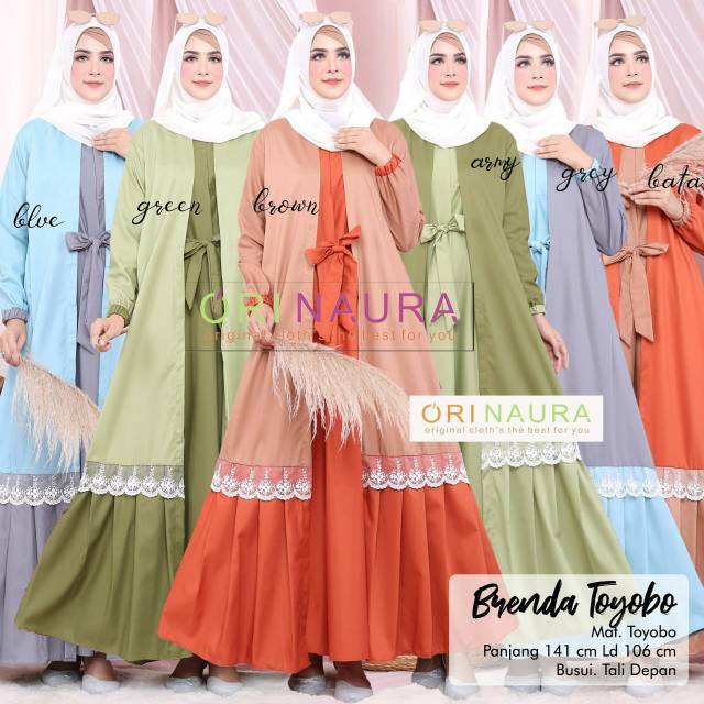 (TERMURAH) Brenda Maxy Dress Katun Toyobo Ori Naura