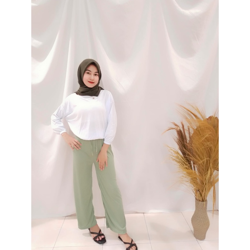 FC - KULOT TIARA PANTS BAHAN RIB ADEM / CELANA KULOT WANITA RIB