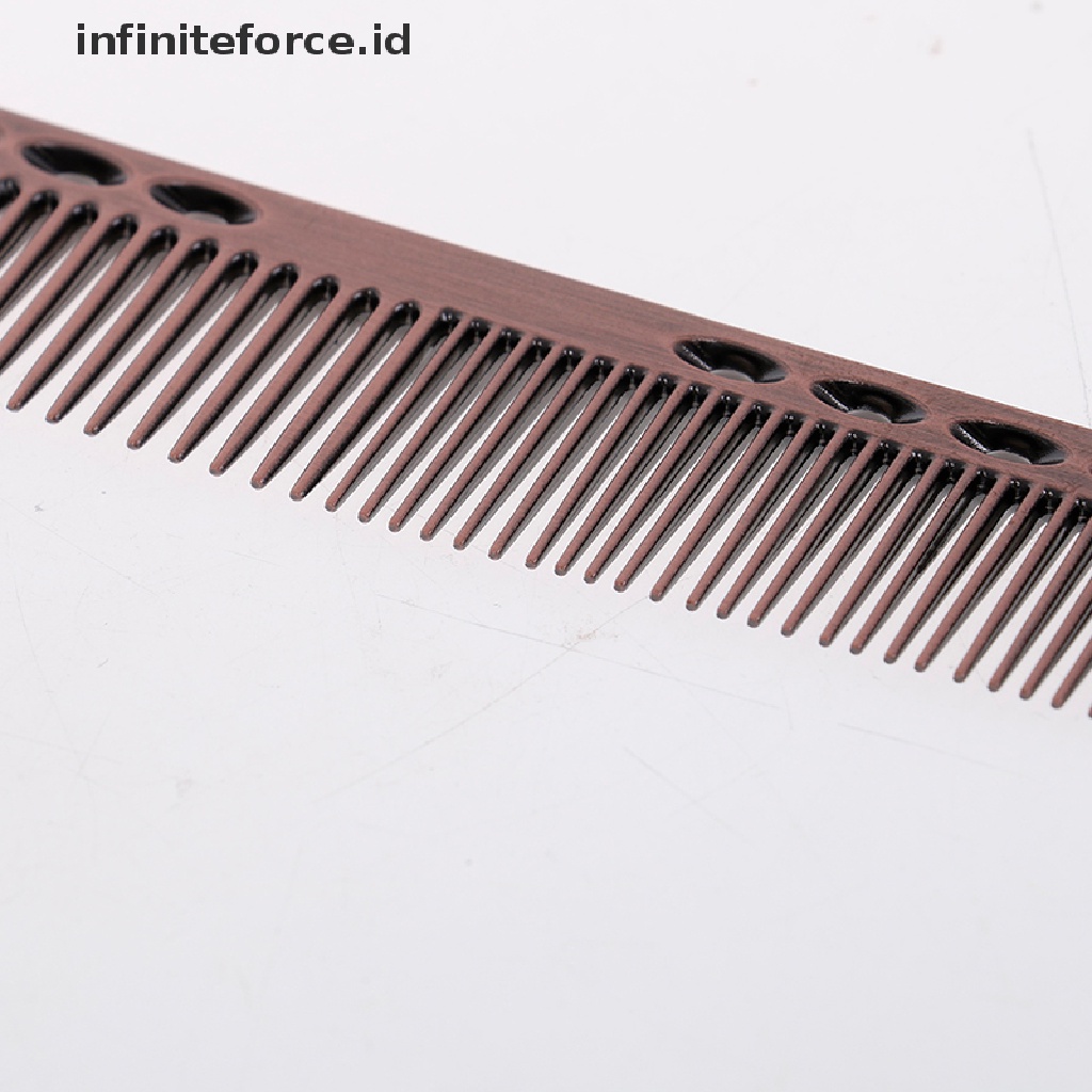 1pc Sisir Rambut Profesional Bahan Stainless Steel Anti Statis