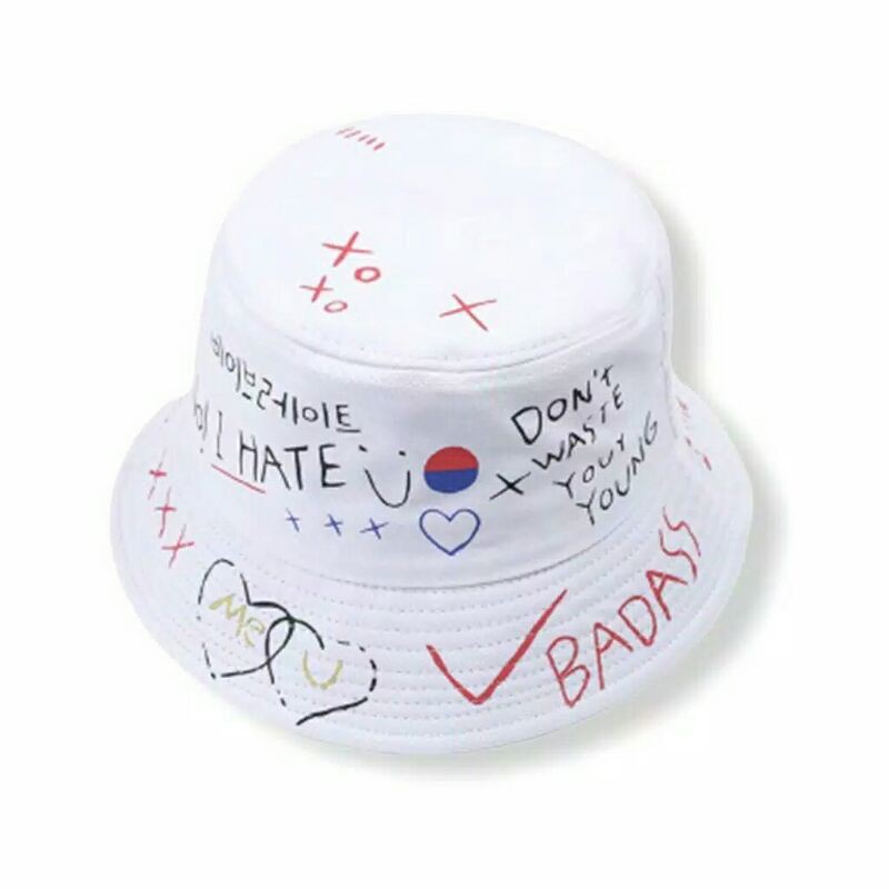 TOPI BUCKET KOREA SABLON BADAS BOLAK BALIK FISHERMAN PANTAI MURAH